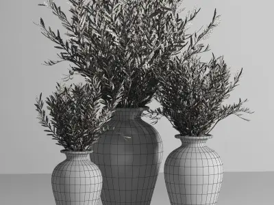 indoor plant set 15 3D model