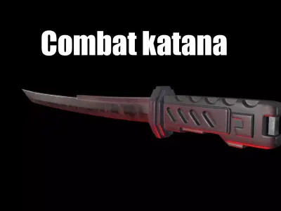 Combat katana Low-poly 3D model