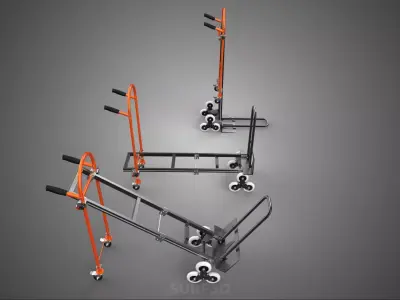 TRI WHEEL STAIR CLIMBING CLIMBER CONVERTIBLE FOLDING HAND TRUCK 3D model