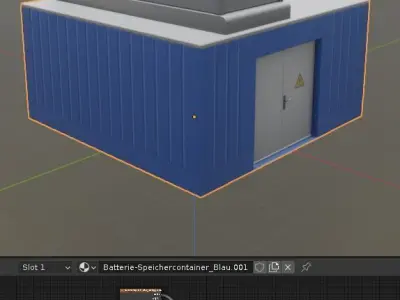 Power Storage Container with Control Module 1 Blue Low-poly 3D model