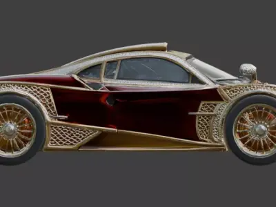 Luxury Jeweled Pagani Huayra Masterpiece Low-poly 3D model