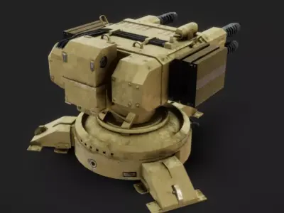 SciFi Turret Low-poly 3D model