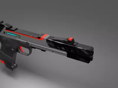 Sci-fi pistol Free low-poly 3D model purchase