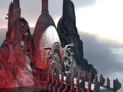 Dantes Inferno Great opera mountain 3D model