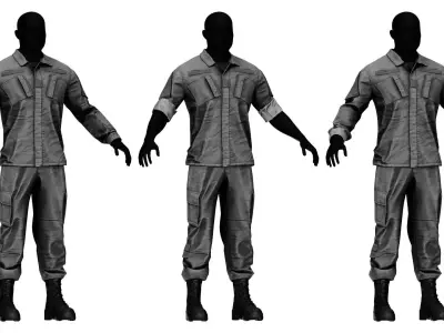 ARMY COMBAT UNIFORM Low-poly 3D model