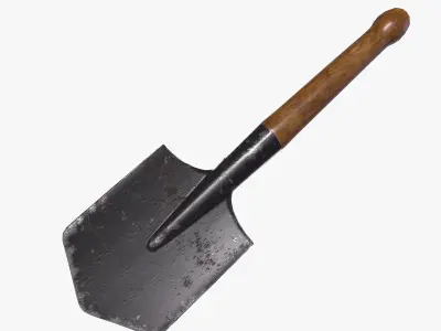 Short shovel Low-poly 3D model