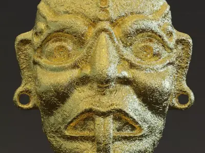 tlaloc mask prehispanic pendant 3D print model