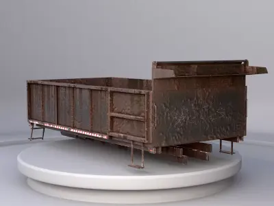 Landscape Rusted Dump Truck Body Low-poly 3D model