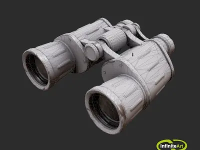 Binoculars Low-poly 3D model 4