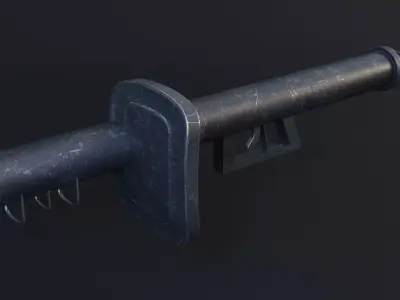 Bazooka Game Ready 3D Model grenade launcher Low-poly 3D model