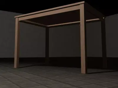 Japanese Antique Table 3D Model Free low-poly 3D model