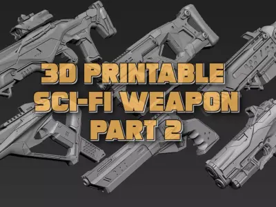 3D Printable Sci-Fi Weapon Part 2 3D model
