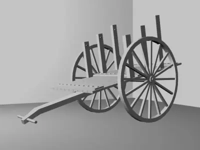 Bull Cart 3D model