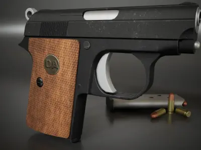 Colt 25 Automatic Pistol Low-poly 3D model