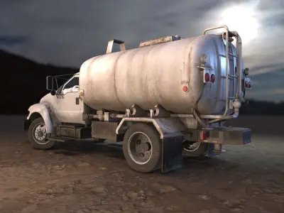 Water Truck Game Ready PBR Textures Low-poly 3D model