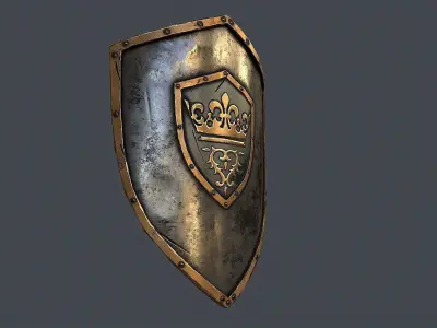 King Shield PBR Low-poly 3D model