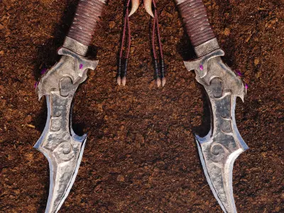 sword game ready Free low-poly 3D model