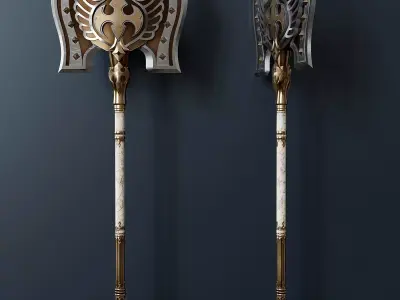 Fantasy Battle Ax 01 3D model