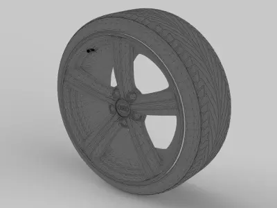 Audi A5 8T wheel with tire Low-poly 3D model