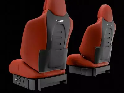 Car seat set Red 3D model
