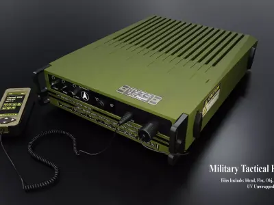 Military Tactical Field Radio Low-poly 3D model