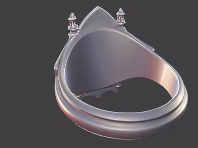 gothic church jesus ring ornate antique ring v2 3D print model