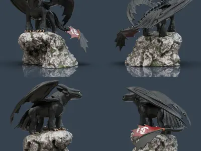 Toothless - How to train your dragon for 3d print model 3D print model