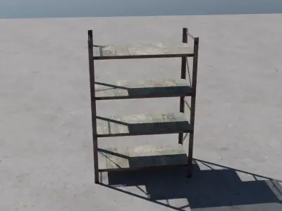 Industrial Metal Shelf 3D model