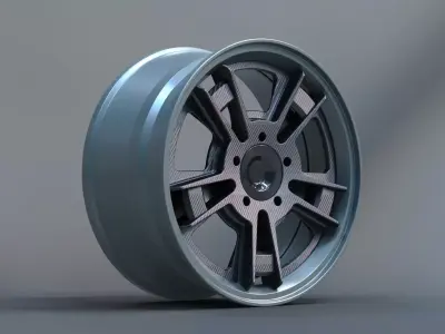 Rims blue carbon tuning part industrial 3D model