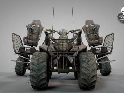 Apocalyptic ATV War Bike 3D model
