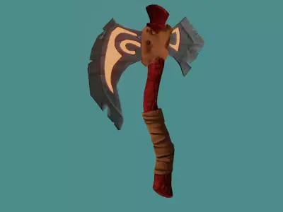 Game Ready Medieval Battle Axe Low-poly 3D model