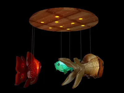 Chinese fish  lantern  3D model buy
