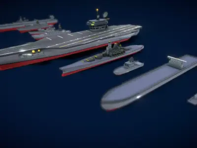 V5 Colection Ship Low-poly 3D model