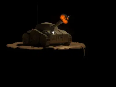 Tiny Tank Low-poly 3D model