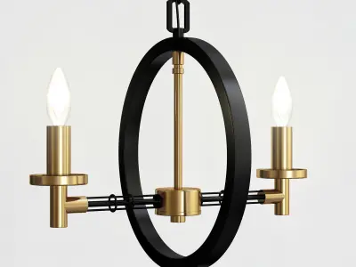 Angular 2 chandelier with two lights hanging from it 3D model