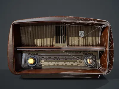 Vintage Radio Low-poly 3D model get