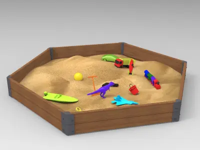 Sandbox 3D Model  Low-poly 3D model