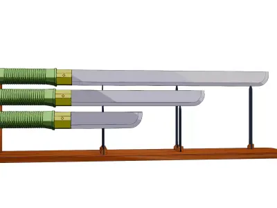 3 Knives for FREE in cartoon style Free 3D model