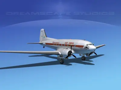 Douglas DC-3 Air India 3D model