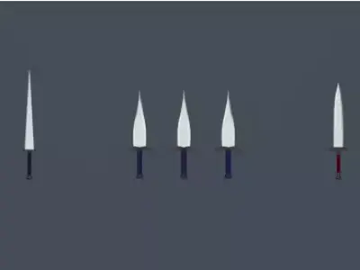 Daggers three knives Low-poly 3D model