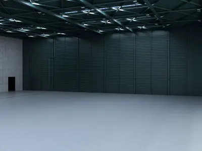 3D model of exhibition hall industrial warehouse 3D model