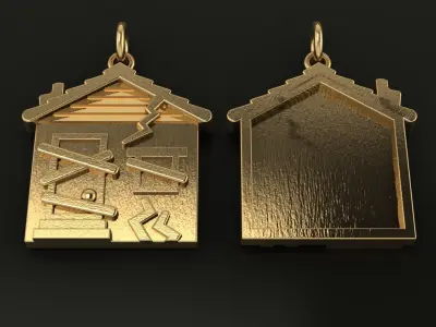 Trap House Necklace Pendant 3D print model