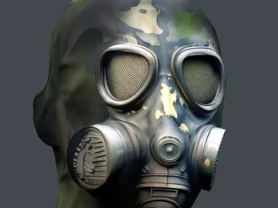 helmet Gas mask  3d model military combat Low-poly  Low-poly 3D model purchase