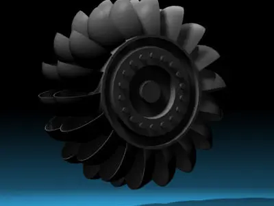 Hydroelectric turbine 3D model