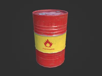 Oil Barrel V2 Low-poly 3D model