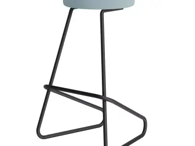 Big Fabric Seated Bar Stool Tecta 3D model