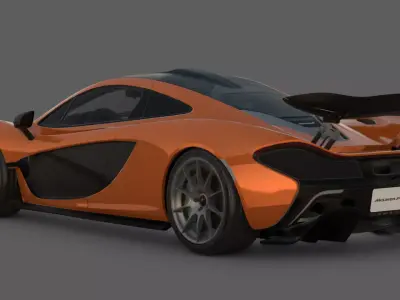 2014 McLaren P1 3D Model  Hybrid Hypercar Trinity Low-poly 3D model
