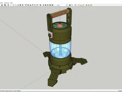 Bacon fire extinguisher in middle of stage 3D model