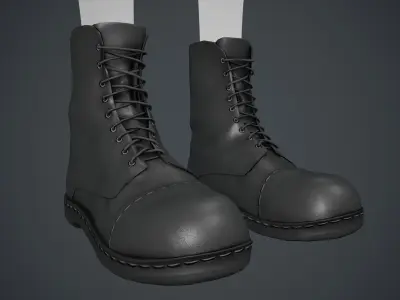 Black Boots Style 1  Low-poly 3D model