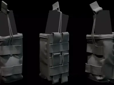 Marvelous Designer AR15 Ammo Half EmptyPouch 3D model